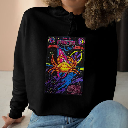 Spirit of Cancer Zodiac Women's Cropped Hoodie