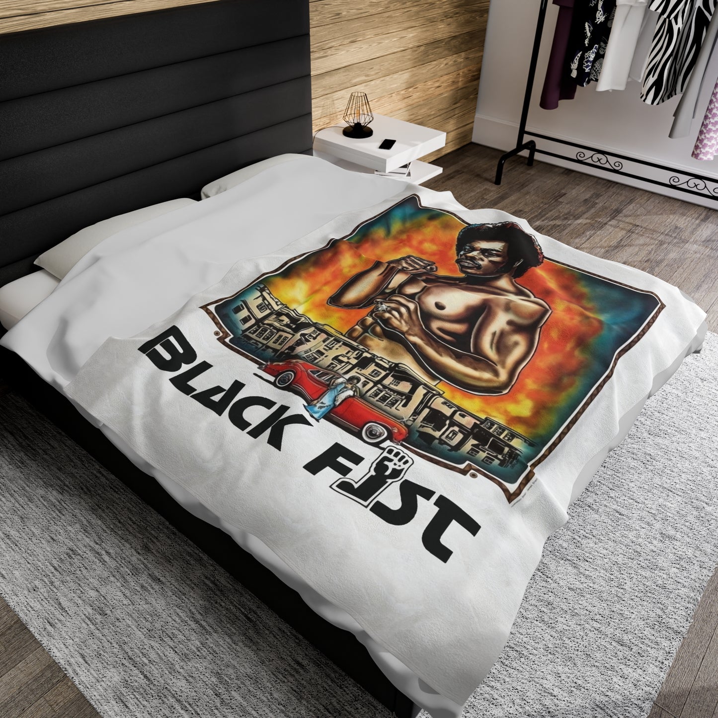 Black Fist Velveteen Plush Blanket