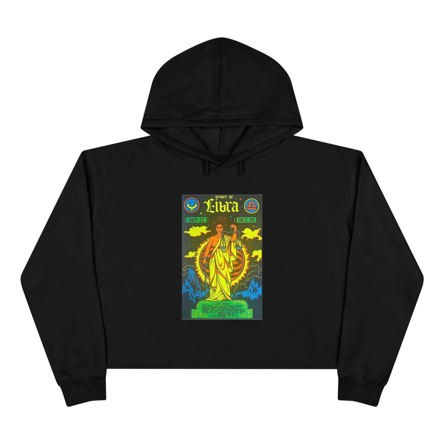 Spirit of Libra Zodiac Women's Cropped Hoodie