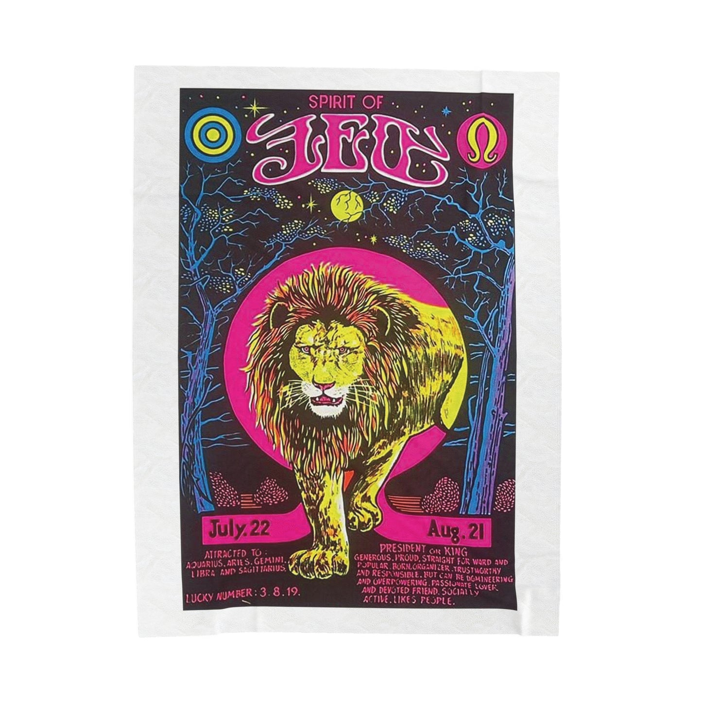 Spirit of Leo Zodiac Velveteen Plush Blanket