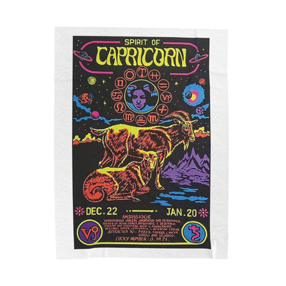 Spirit of Capricorn Zodiac Velveteen Plush Blanket