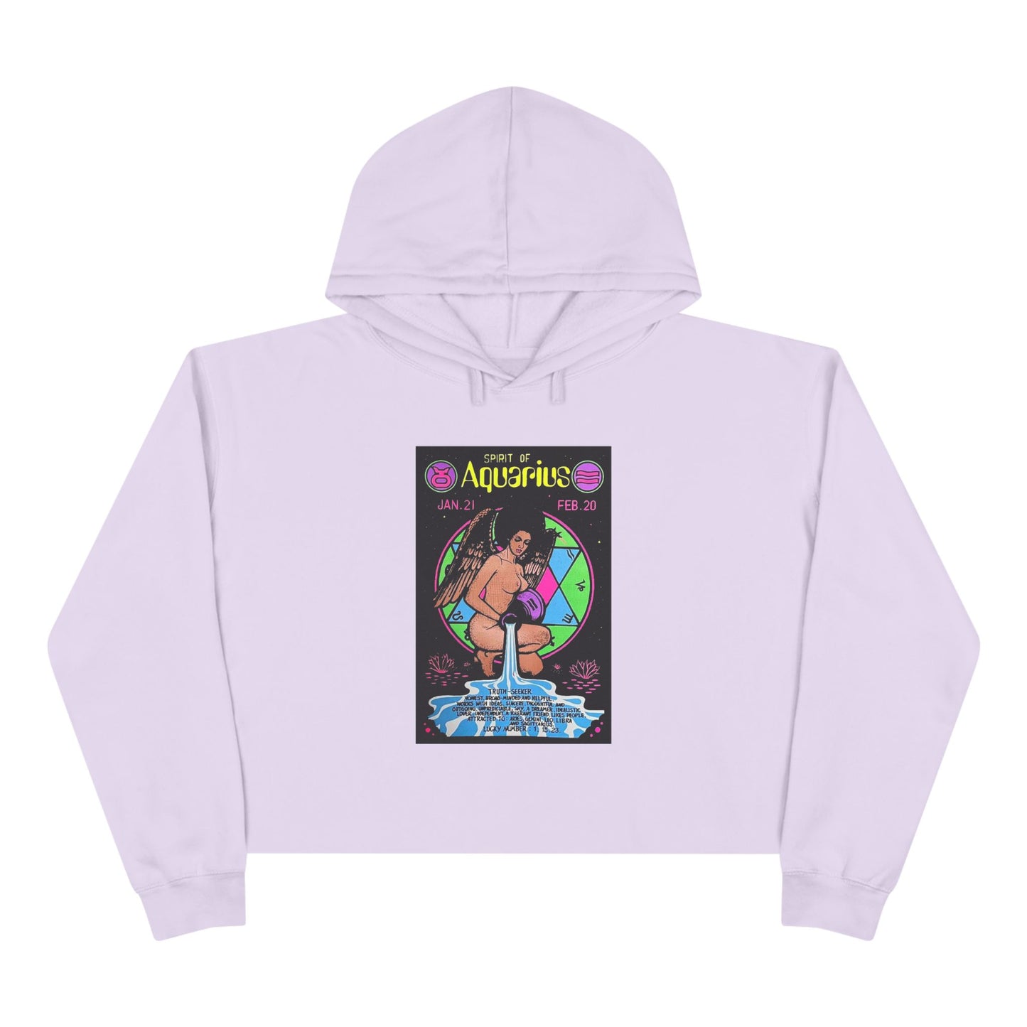 Spirit of Aquarius Zodiac Women's Cropped Hoodie