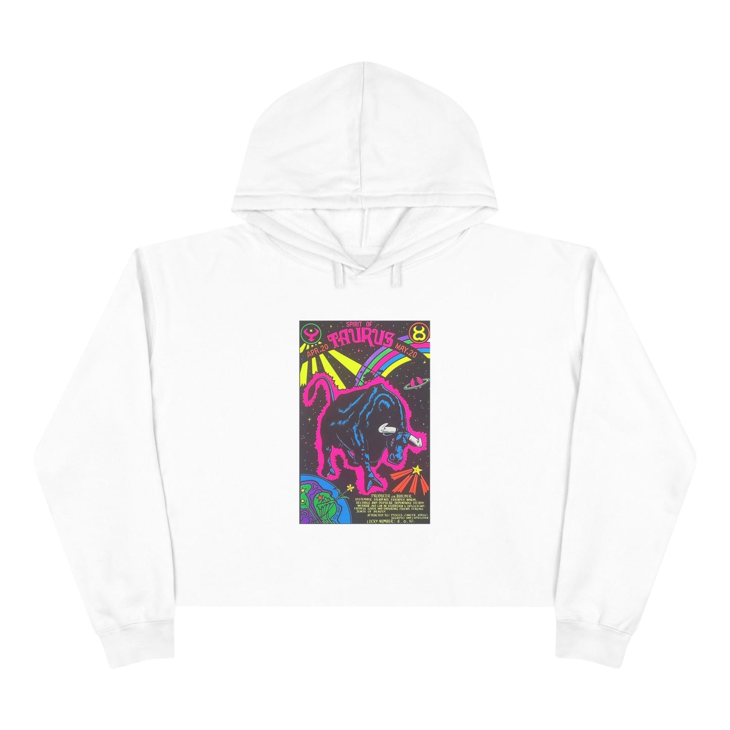 Spirit of Taurus Zodiac Women's Cropped Hoodie