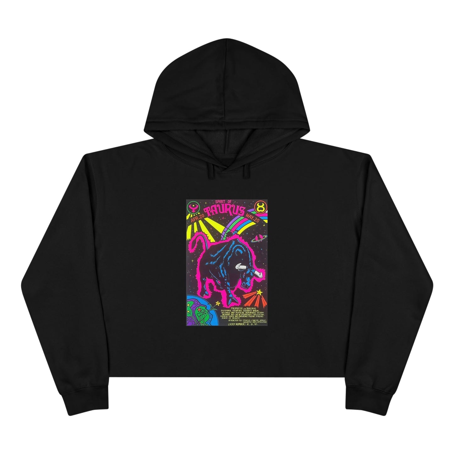 Spirit of Taurus Zodiac Women's Cropped Hoodie