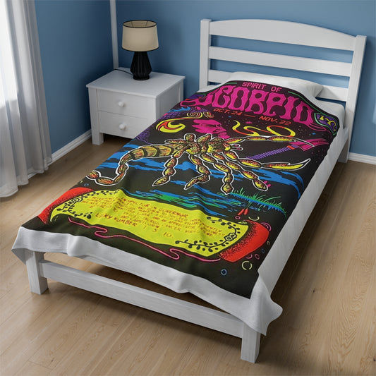 Spirit of Scorpio Zodiac Velveteen Plush Blanket