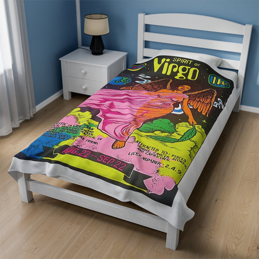 Spirit of Virgo Zodiac Velveteen Plush Blanket