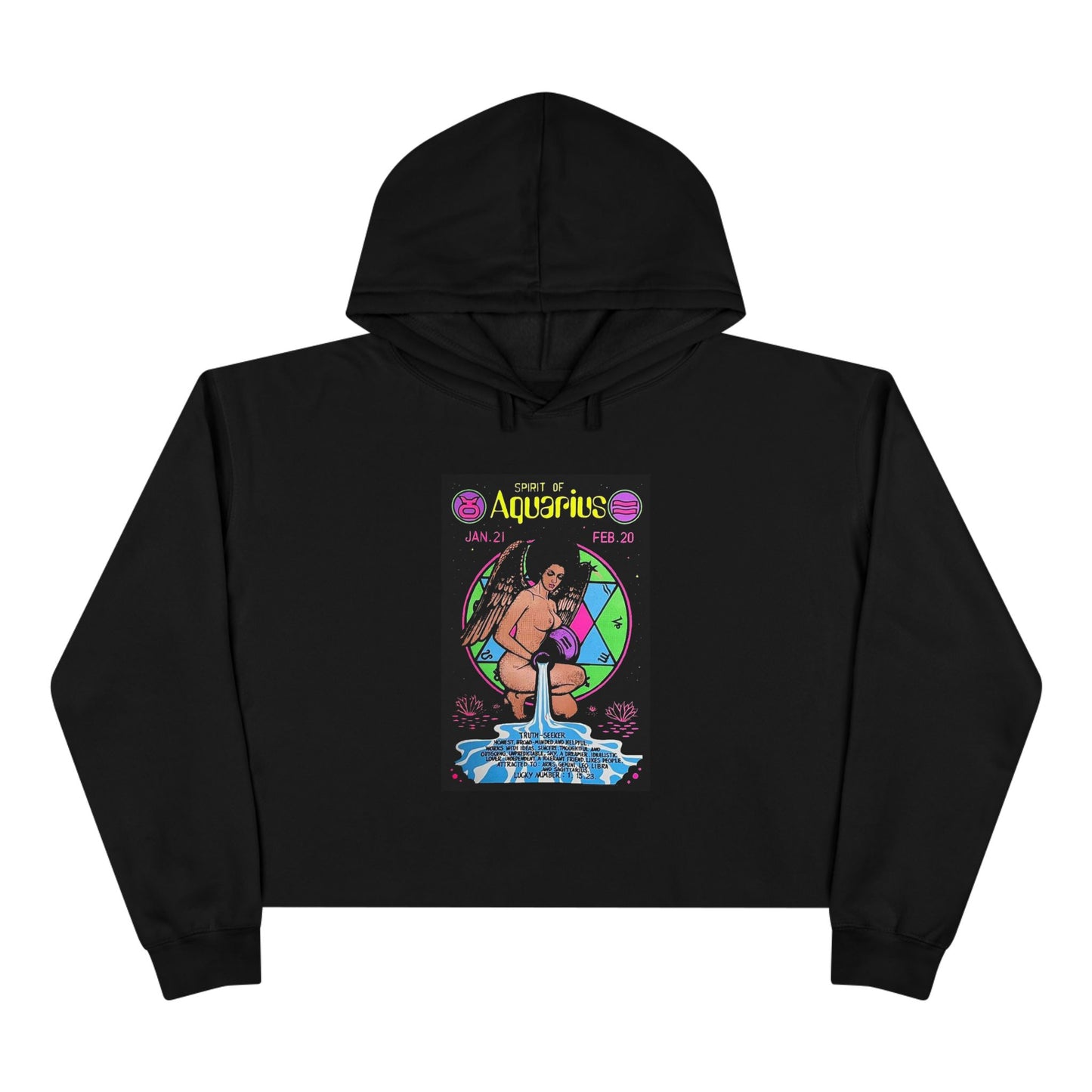 Spirit of Aquarius Zodiac Women's Cropped Hoodie