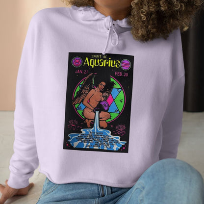 Spirit of Aquarius Zodiac Women's Cropped Hoodie