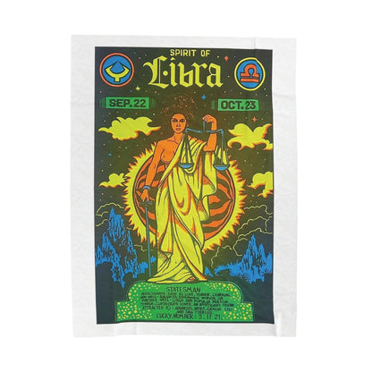 Spirit of Libra Zodiac Velveteen Plush Blanket