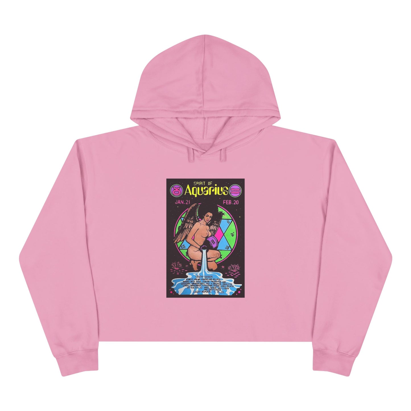 Spirit of Aquarius Zodiac Women's Cropped Hoodie