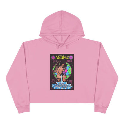 Spirit of Aquarius Zodiac Women's Cropped Hoodie