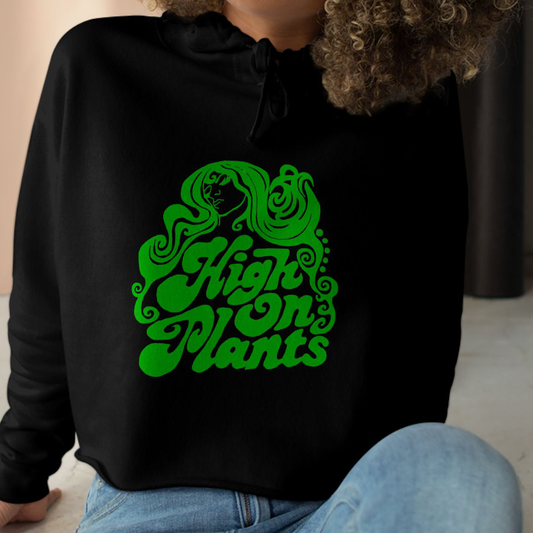 High On Plants Women's Cropped Hoodie