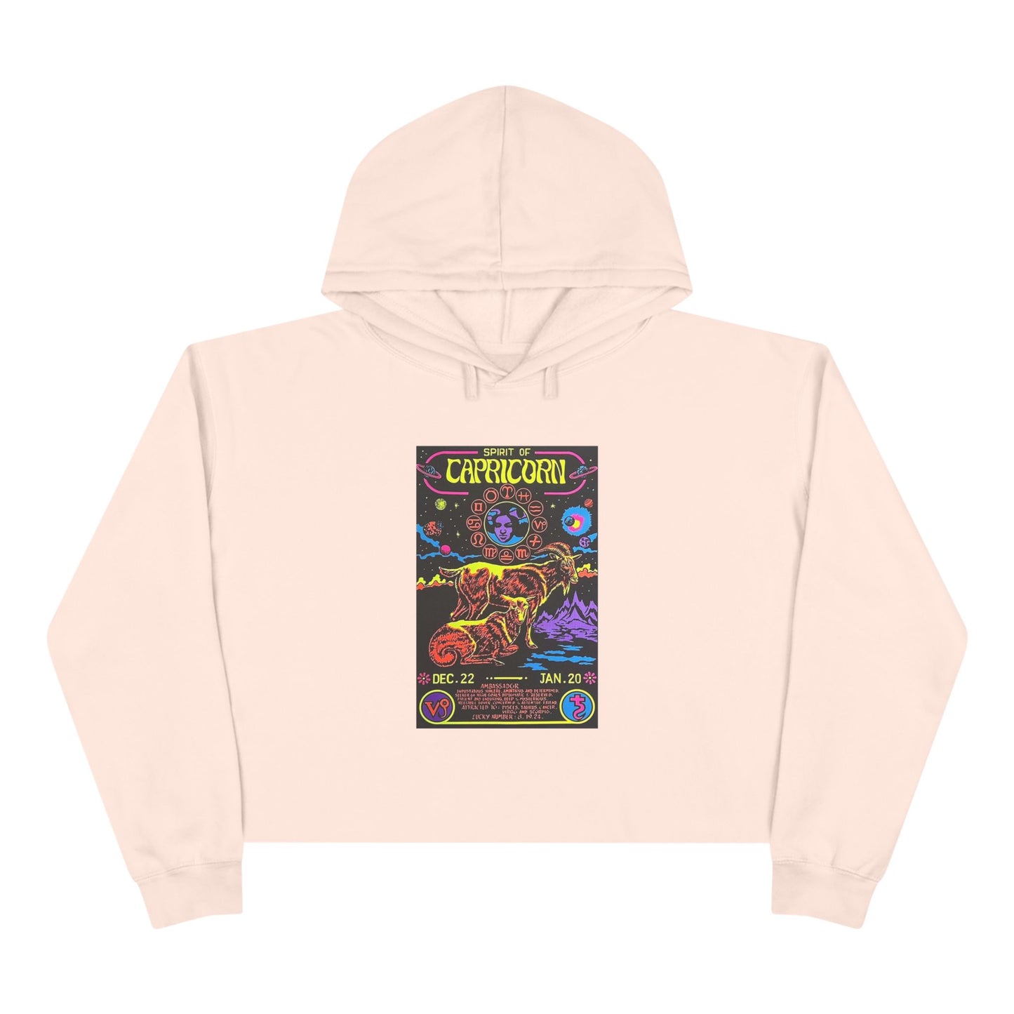 Spirit of Capricorn Zodiac Women's Cropped Hoodie