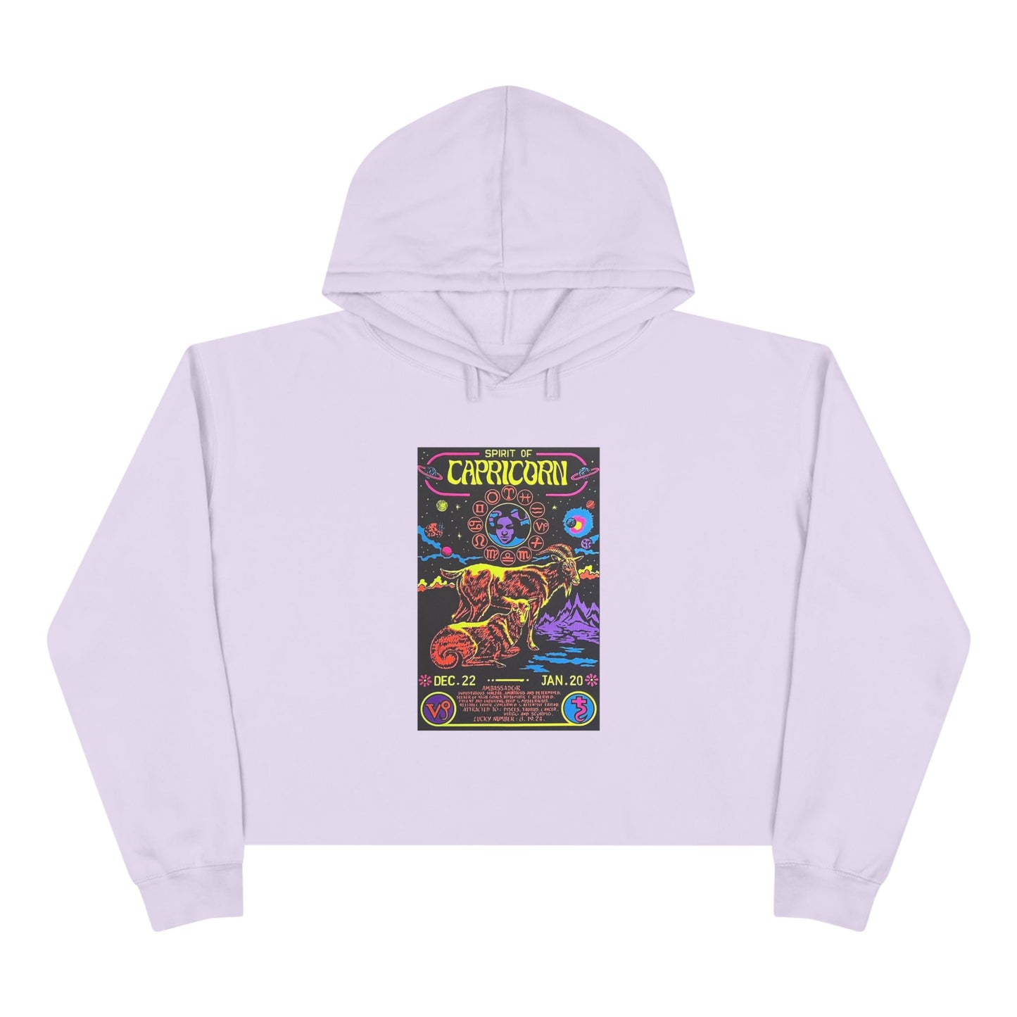 Spirit of Capricorn Zodiac Women's Cropped Hoodie