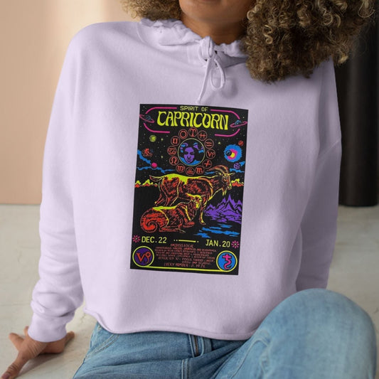 Spirit of Capricorn Zodiac Women's Cropped Hoodie