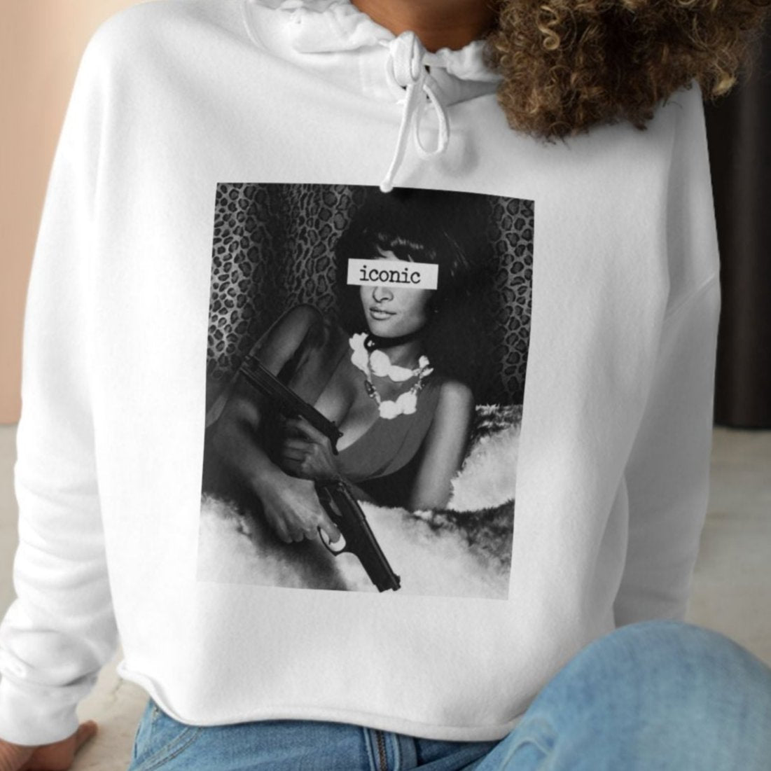 Pam Grier Iconic Collection Women's Cropped Hoodie