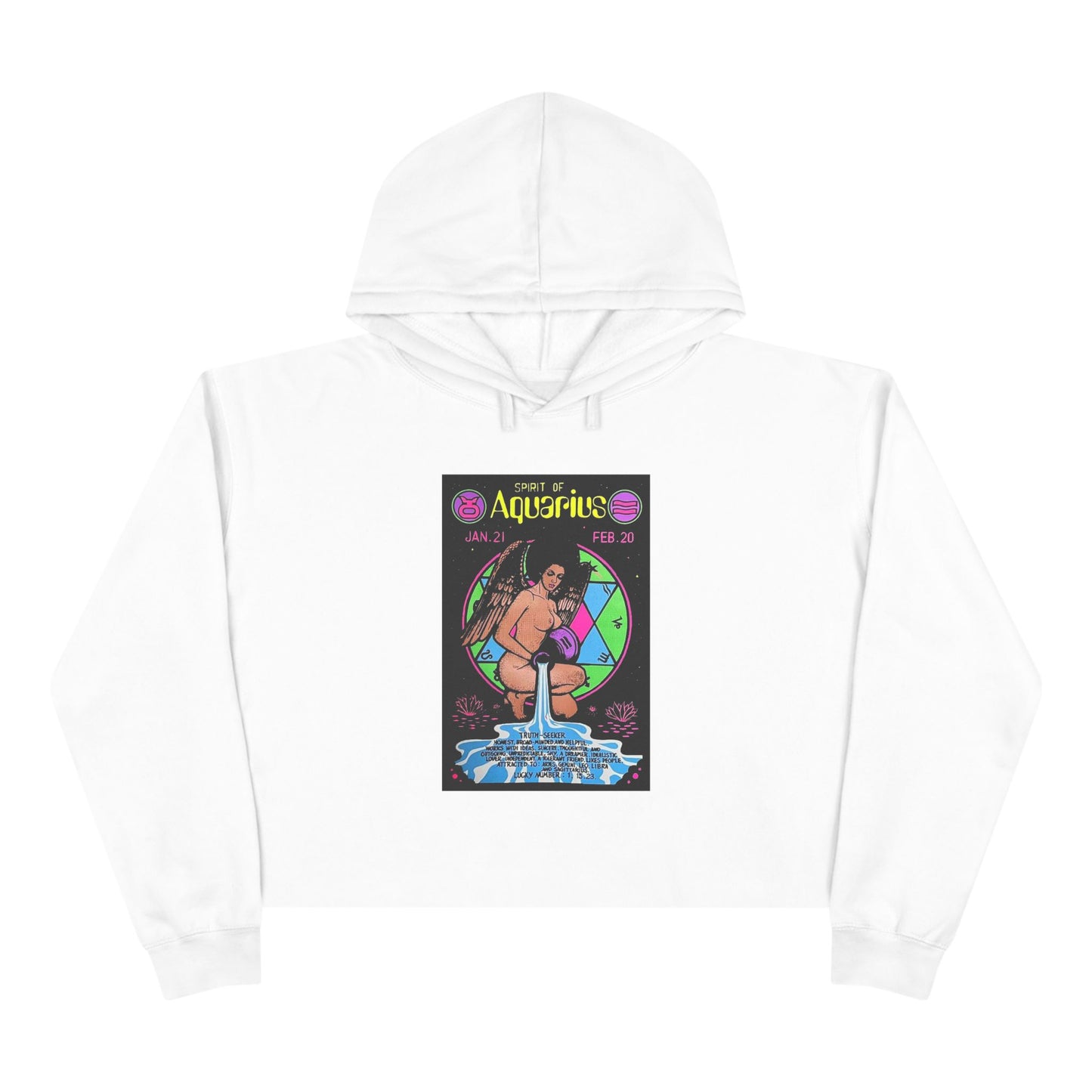 Spirit of Aquarius Zodiac Women's Cropped Hoodie