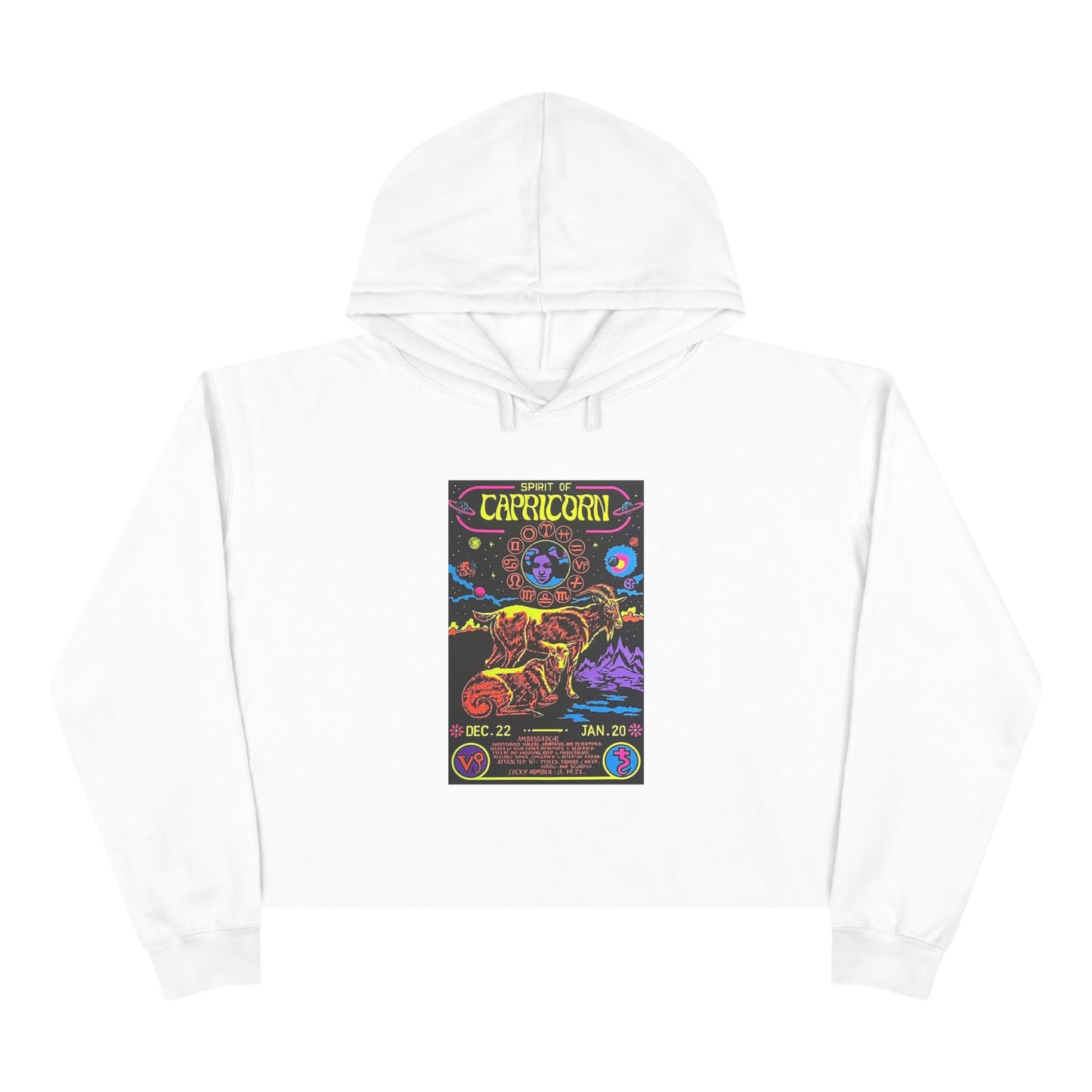 Spirit of Capricorn Zodiac Women's Cropped Hoodie