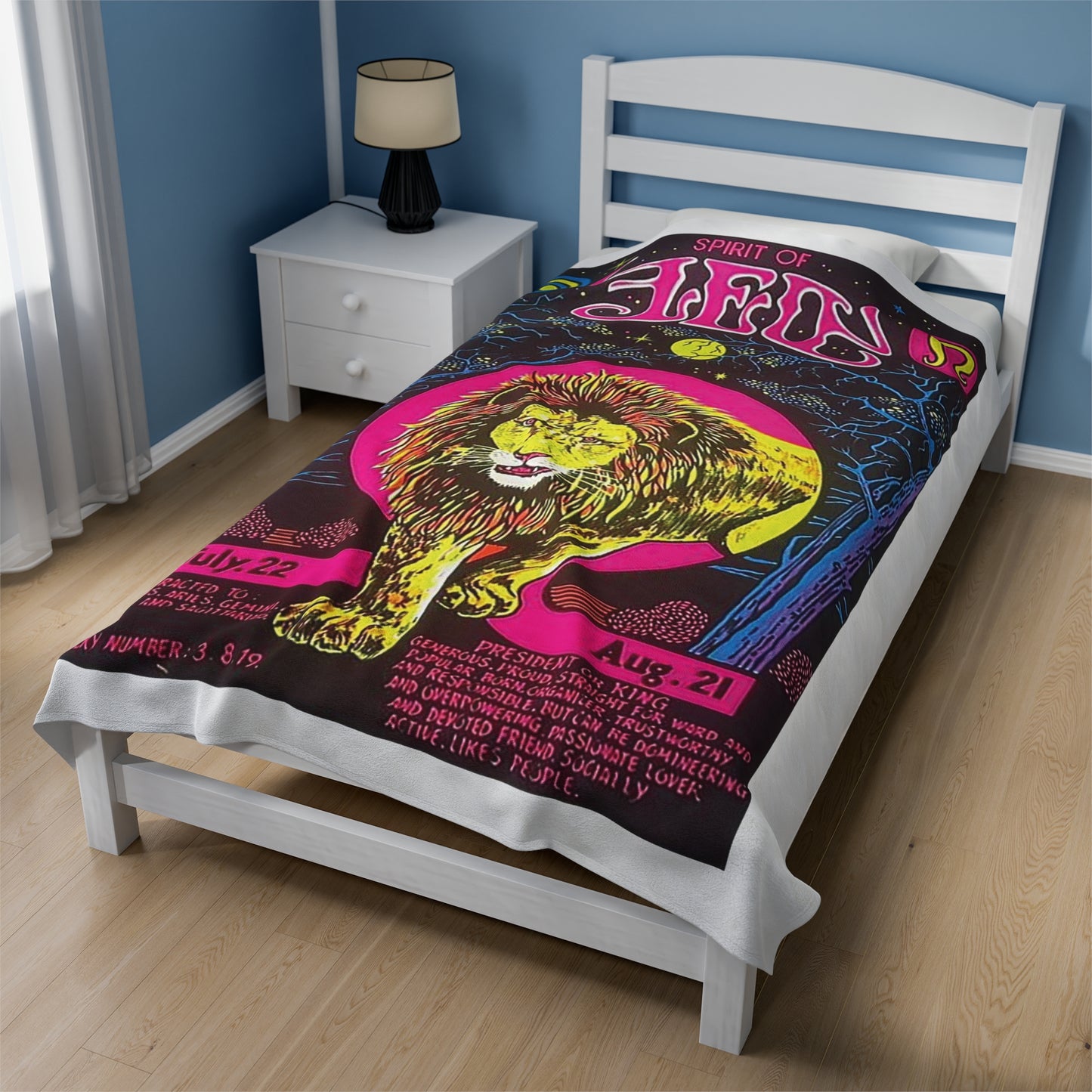 Spirit of Leo Zodiac Velveteen Plush Blanket