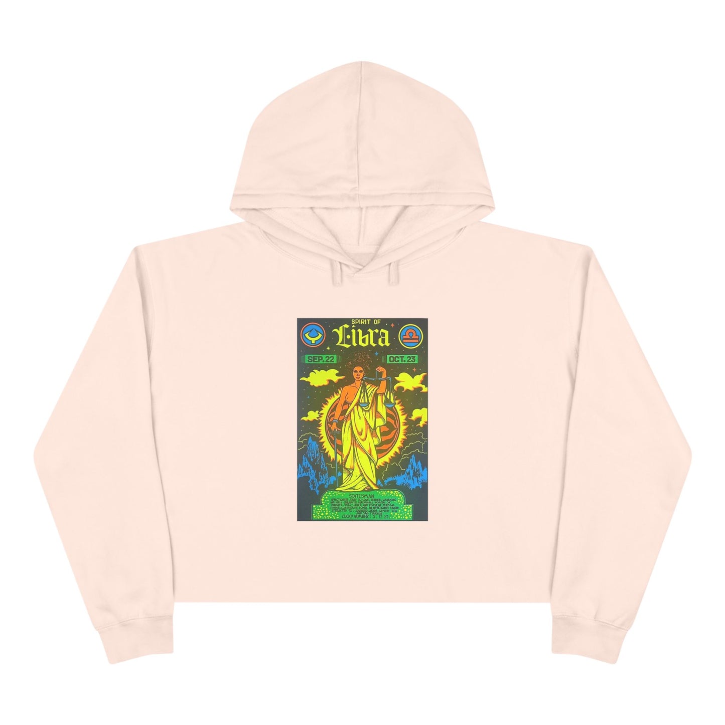 Spirit of Libra Zodiac Women's Cropped Hoodie