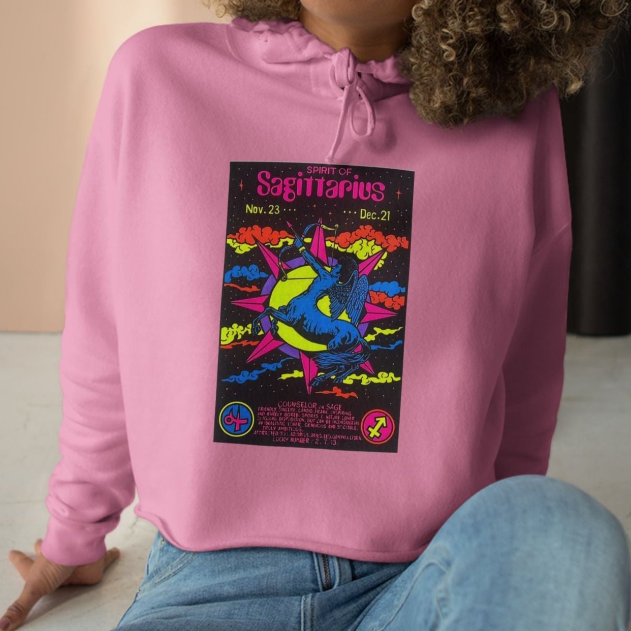 Spirit of Sagittarius Zodiac Women's Cropped Hoodie