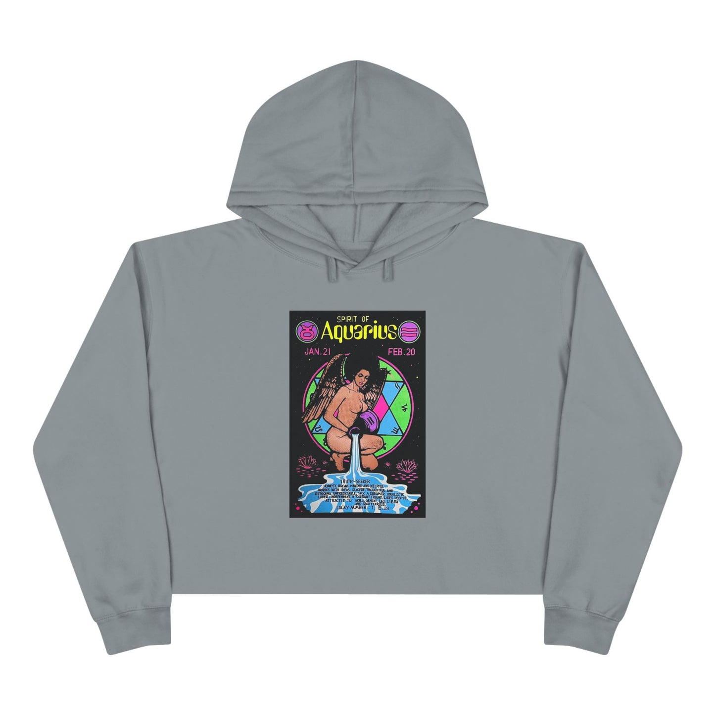 Spirit of Aquarius Zodiac Women's Cropped Hoodie