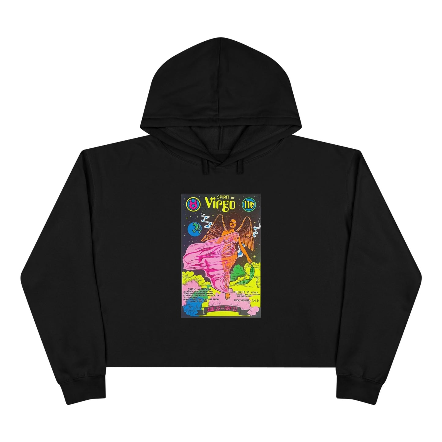 Spirit of Virgo Zodiac Women's Cropped Hoodie