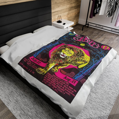 Spirit of Leo Zodiac Velveteen Plush Blanket